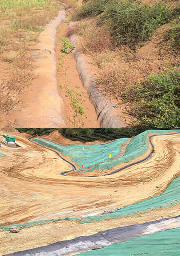 Mine Drainage Ditch Lining